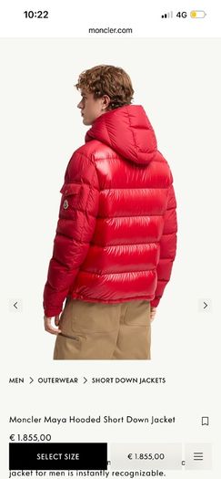 moncler maya red jacket (medium)