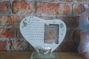heart shaped candle/photo holder