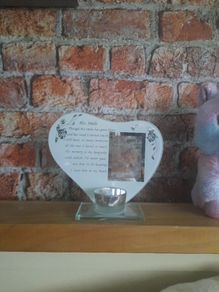 heart shaped candle/photo holder