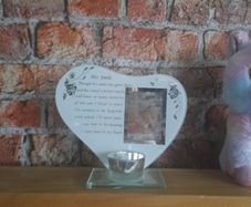 heart shaped candle/photo holder