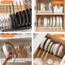 Expandable Pans Organiser Rack, Pan Lid Storage with 10 Adjustable Dividers, Pot Lid Holder, Kitchen Cupboard Organiser (White) Image 4