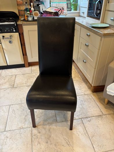 Six leather dining leather chairs