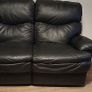 Rubelli black Italian leather 2-seater recliner sofa Image 3