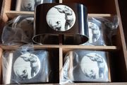 set of boxed hunting scene napkin rings