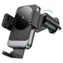 Hoco HW13 Speed Wireless Fast Charging Airvent Car Holder Metal Gray Image 2