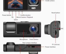 Dash Cam Front & Rear with Suction Cup Mount, Front 1080P & Rear 720P Car DVR