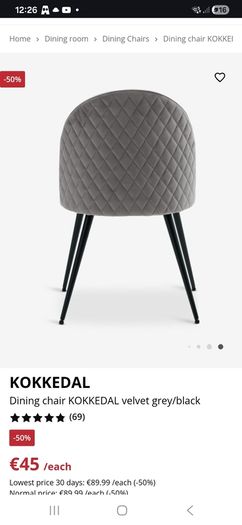 Dining chairs x4