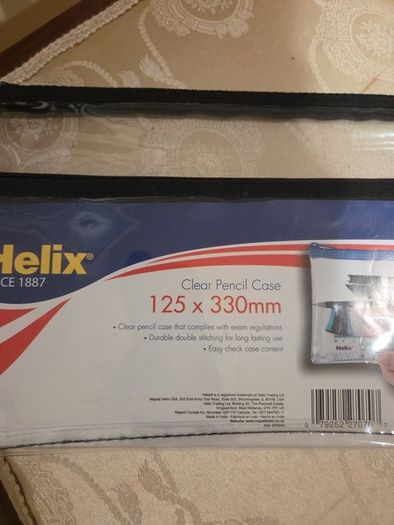 2 x large plastic clear pencil cases bn