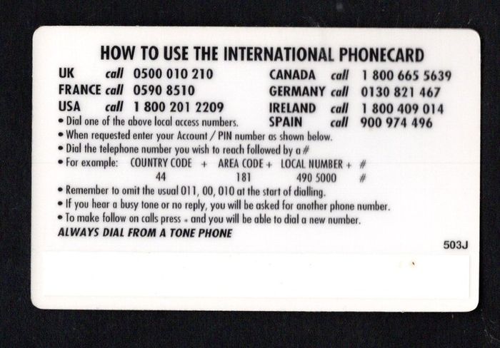 Ireland DIT Phone Card with Colour Eire on front