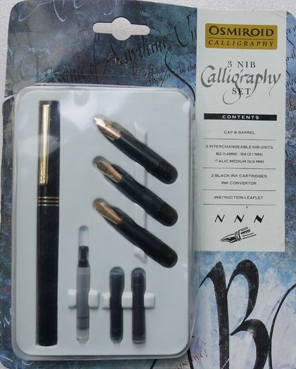 Vintage OSMIROID Calligraphy 3 Nib Calligraphy Set