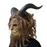 Beauty and the beast halloween latex mask with hair. Image 3