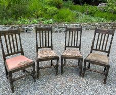 Oak dining chairs x 4