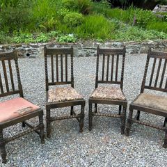 Oak dining chairs x 4