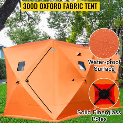 BRAND NEW Ice Fishing Tent Shelter Shanty Pop-Up 8-Person 300D Oxford Fabric Waterproof Windproof for Winter Fishing Camping Hiking