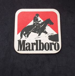 Marlboro Cigarette Beer Mat/Coaster - Featuring The Iconic Marlboro Man Logo ( Cowboy on Horseback )