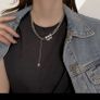 Chunky Chain Necklace with Pink B Pendant Image 7