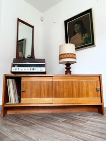 Vintage Retro Mid Century Scandinavian Teak Sideboard/Record Cabinet