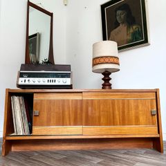 Vintage Retro Mid Century Scandinavian Teak Record Cabinet/Sideboard