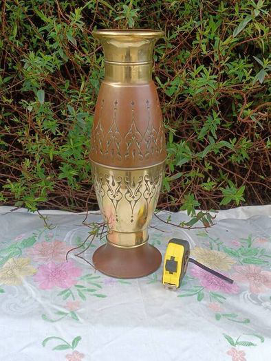 40 cms Daalderop Art Deco Copper and Brass Vase