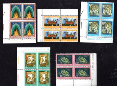 1974 Vatican City The Bible Commemorative Stamps Marigan blocks of 4 Mint Never Hinged (MNH)