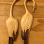 Vintage 60cm Vietnamese 3D Wood Intarsia Relief Art - Hand Carved Crane Longevity Panel Image 4