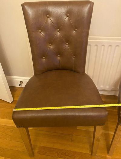 Westbury Rustic Oak Uph Chair - Tan Faux Leather (Pair)