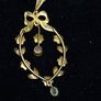 Antique 9ct Gold Pendant Victorian Edwardian Floral Bow Drop Image 3