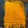Vintage Retro native american suede fringe, crossbody, medicine bag. Image 2