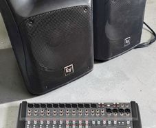 dynacord and pair of speakers