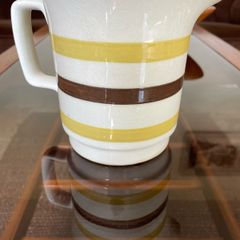 Large Rare 1960s Olive Brown Striped Carrigaline Striped Milk Jug