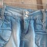 tulip style jeans mini skirt size fits Xs s worn once Image 2