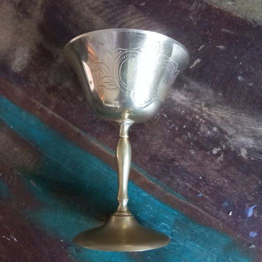 vintage metal goblet