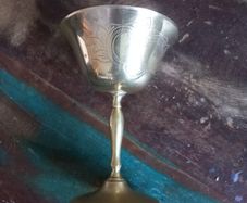 vintage metal goblet