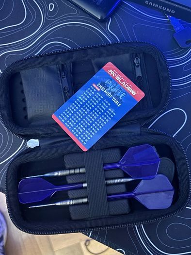 dart board blade 6 with light surround and darts