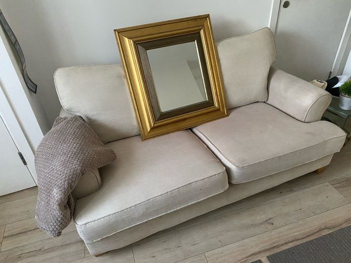 sofa and mirror