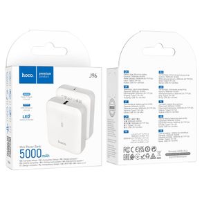 Hoco J96 Strider LED Indicator Mini Power Bank 5000 mAh White