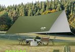 Hammock Rain Fly Tent Tarp, 3m x 3.2m Camping Tent Tarp Shelter Waterproof, Lightweight Camping Tarpaulin with 6 Stakes, 6 Ropes & Storage Bag, Anti-UV Hammock Tarp for Outdoor Travel Yard