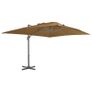 Outdoor Umbrella with Portable Base Taupe Image 3