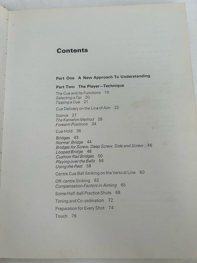 Understanding Billiards and Snooker by Jack Karnehm 1976 Sports Instruction Book