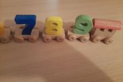 Wooden train display