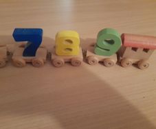 Wooden train display