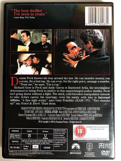 Internal Affairs [1990] Richard Gere & Andy Garcia [DVD Movie]