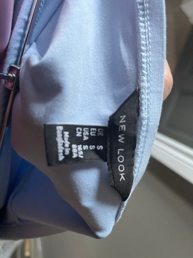 BOOHOO pale blue boob tube size 8
