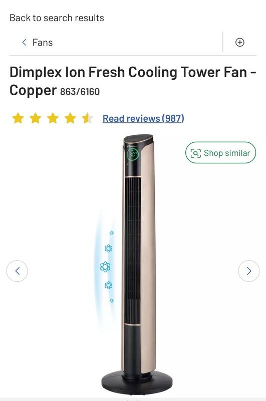 Dimplex Ion Fresh Cooling Tower Fan Copper For Sale in Dublin 8, Dublin  from damowalsh2000