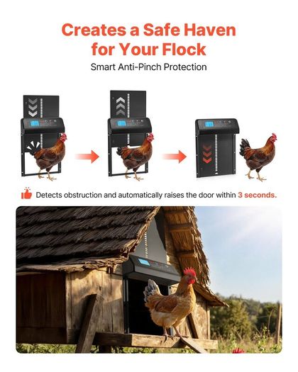 Automatic Chicken Coop Door Battery Powered Chicken Coop Door with Timer & Manual Setting