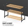 3 Tier Natural Bamboo Shoe Rack, Easy Assembly & Strong Design  Ideal for Corridor,Bedroom,Bathroom,Hallway & Small Spaces Large Capacity Up to 9 Pairs of Shoes(55x70x25cm) Image 2