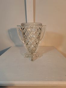 Vintage Trophy Style Glass Vase