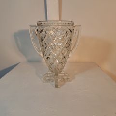 Vintage Trophy Style Glass Vase