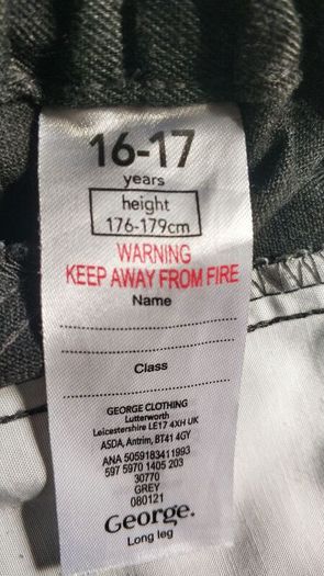 Grey school trousers age 16-17