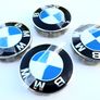 Set of 4 brand new BMW Classic BLUE / WHITE alloy wheel caps Image 3